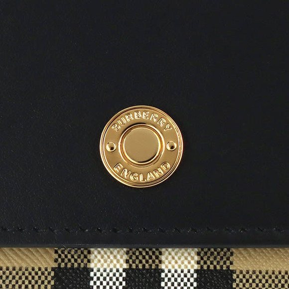 Burberry Halton Check Long Wallet with Coin Calf Black - Picture 5 of 5